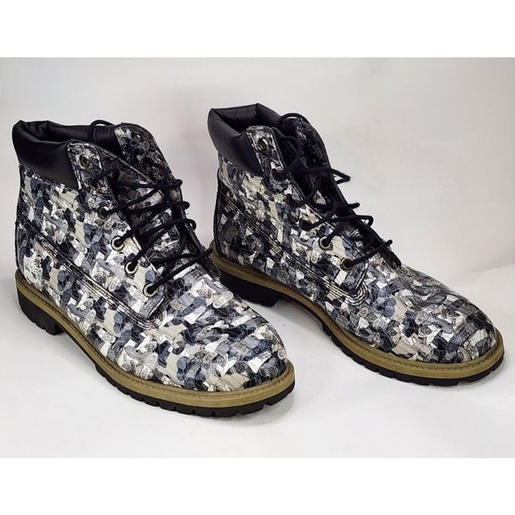 Timberland Boots Womens Size 6.5 Black Gray Juniors Classic Grunge Streetwear - Picture 5 of 9